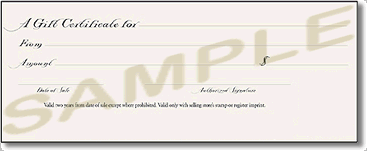 Store Gift Certificate
