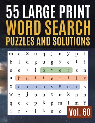 55 Large Print Word Search Puzzles and Solutions: Activity Book for Adults and kids - Word Search Puzzle: Wordsearch puzzle books for adults entertain Cover Image
