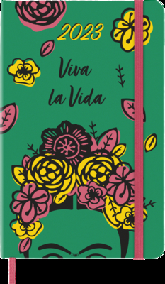Moleskine Limited Edition 2023 Daily Planner Frida Kahlo, 12M, Large, Green, Hard Cover (5 x 8.25) By Moleskine Cover Image