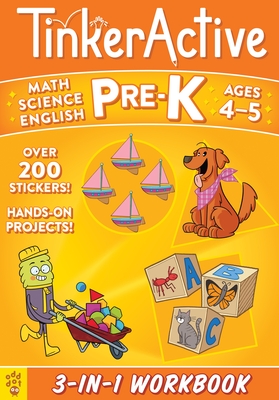 TinkerActive Pre-K 3-in-1 Workbook: Math, Science, English Language Arts (TinkerActive Workbooks) Cover Image