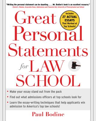 Great Personal Statements for Law School By Paul Bodine Cover Image
