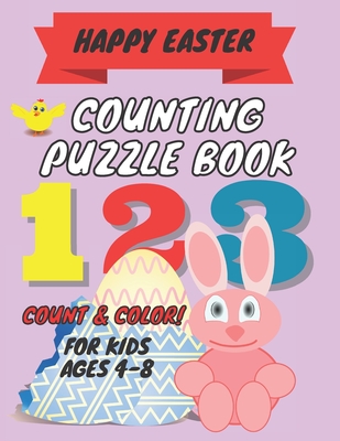 happy easter counting puzzle book: A Fun Guessing Game Book for kids - Fun & Interactive Picture Book for Preschoolers and Toddlers - easter coloring Cover Image