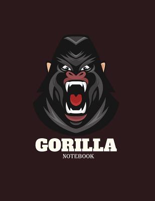 Gorilla notebook: Gorilla on dark brown cover and Dot Graph Line Sketch pages, Extra large (8.5 x 11) inches, 110 pages, White paper, Sk Cover Image