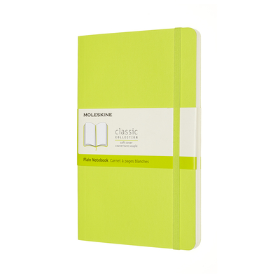 Moleskine Classic  Notebook, Large, Plain, Lemon Green, Soft Cover (5 x 8.25) Cover Image