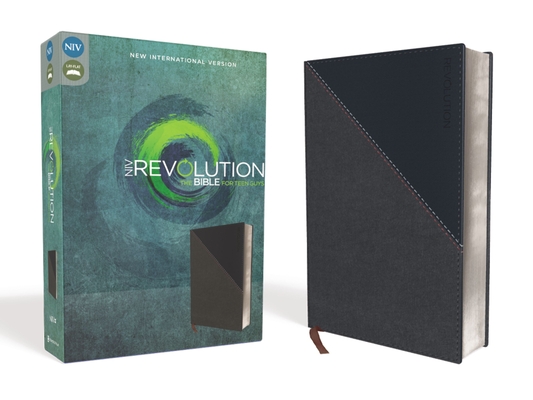 NIV, Revolution Bible, Imitation Leather, Gray/Navy: The Bible for Teen Guys Cover Image