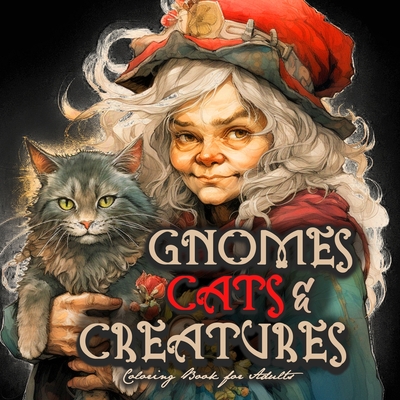 Gnomes, Cats and Creatures Coloring Book for Adults: Gnomes Coloring Book Portrait Cats Coloring Book for Adults Fantasy Coloring Book Magic Cover Image