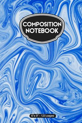 Composition Notebook: Blue Swirls Liquid Marble 6