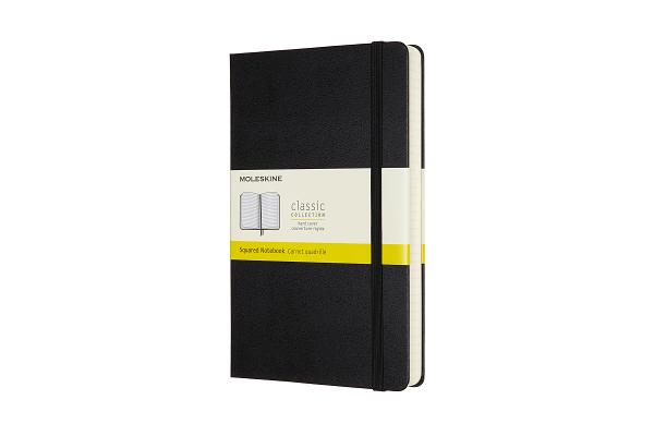 Moleskine Classic Notebook, Large, Squared, Black, Hard Cover (5 X 8.25)