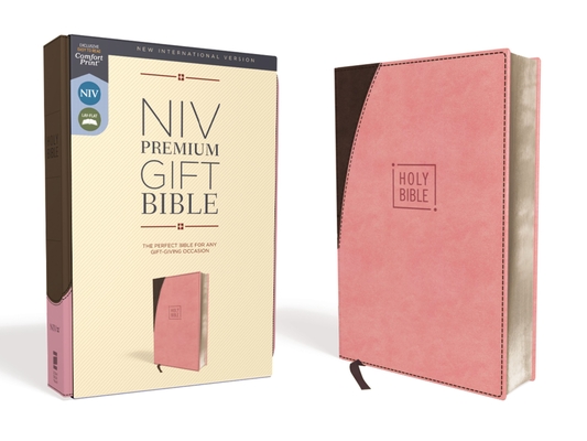 Niv, Premium Gift Bible, Leathersoft, Pink/Brown, Red Letter Edition, Comfort Print By Zondervan Cover Image