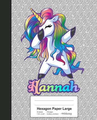 Hexagon Paper Large: HANNAH Unicorn Rainbow Notebook By Weezag Cover Image