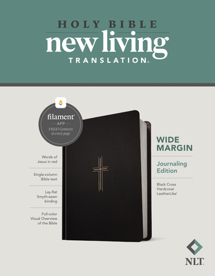 NLT Wide Margin Bible, Filament Enabled Edition (Red Letter, Hardcover Leatherlike, Black Cross) By Tyndale (Created by) Cover Image
