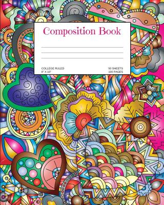 Composition Book: Hearts; college ruled; 50 sheets/100 pages; 8 x 10 By Atkins Avenue Books Cover Image