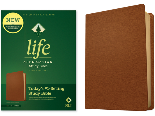 NLT Life Application Study Bible, Third Edition (Genuine Leather, Brown, Red Letter) Cover Image