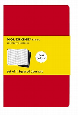 Moleskine Cahier Journal (Set of 3), Large, Squared, Cranberry Red, Soft Cover (5 x 8.25) (Cahier Journals) By Moleskine Cover Image