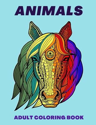 Animals Coloring Book For Adults: Detailed Stress Relieving Design Animal  Coloring Pages For Adults Teenager|Paperback