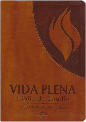 RVR 1960 Vida Plena Biblia de Estudio símil piel marrón / Fire Bible Brown Imita tion Leather Cover Image