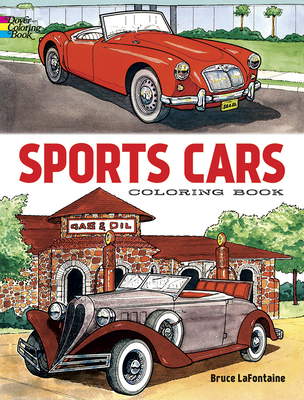 Sports Cars Coloring Book Cover Image