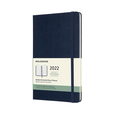 Moleskine 2022 Weekly Horizontal Planner, 12M, Large, Sapphire Blue, Hard Cover (5 x 8.25) Cover Image