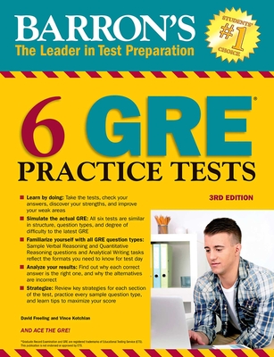 6 GRE Practice Tests (Barron's Test Prep) Cover Image