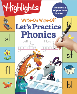 Write-On Wipe-Off Let's Practice Phonics (Highlights Write-On Wipe-Off Fun to Learn Activity Books) By Highlights Learning (Created by) Cover Image