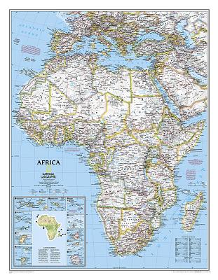 National Geographic Africa Wall Map - Classic (24 X 30.75 In) (National Geographic Reference Map) By National Geographic Maps Cover Image