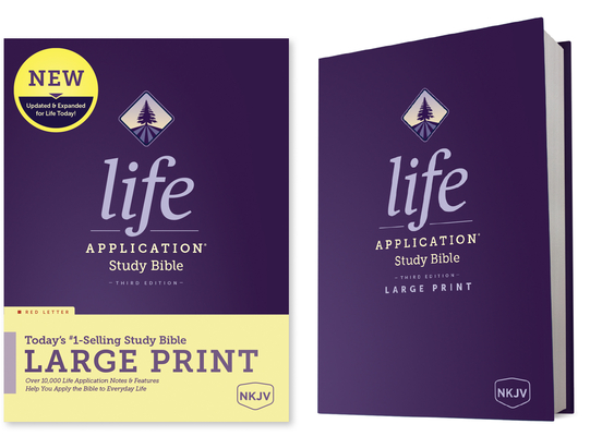 NKJV Life Application Study Bible, Third Edition, Large Print (Red Letter, Hardcover) By Tyndale (Created by) Cover Image