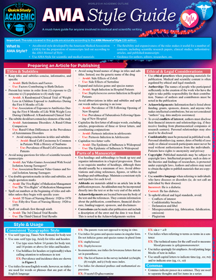 AMA Style Guide for Science & Medical Writing: Quickstudy Laminated Reference Guide Cover Image