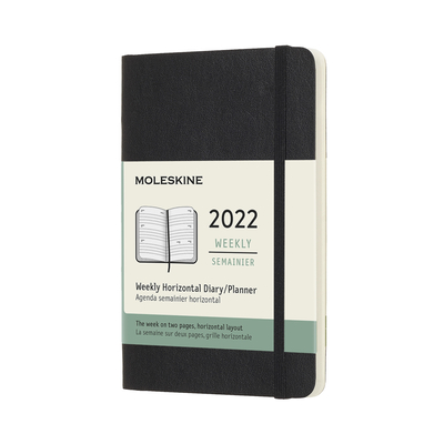 Moleskine 2022 Weekly Horizontal Planner, 12M,  Pocket, Black, Soft Cover (3.5 x 5.5) Cover Image