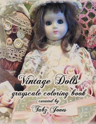 Vintage Dolls Grayscale Coloring Book Cover Image