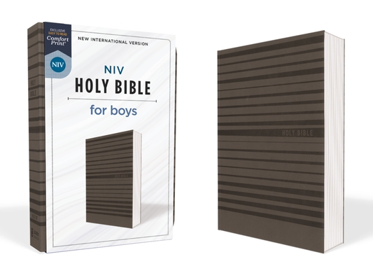 Niv, Holy Bible for Boys, Soft Touch Edition, Leathersoft, Gray, Comfort Print By Zondervan Cover Image