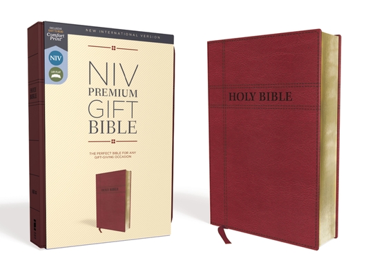 Niv, Premium Gift Bible, Leathersoft, Burgundy, Red Letter Edition, Comfort Print By Zondervan Cover Image