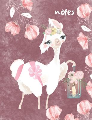 Notes: Beautiful Llama Composition Notebook, Collage Ruled, Perfect For Girls By Jasmine Publish Cover Image
