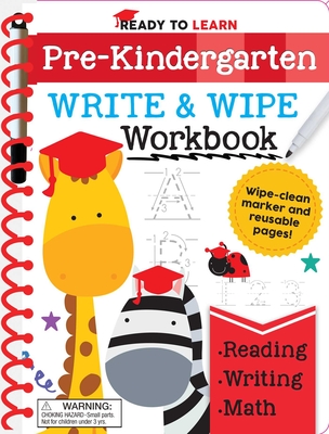 Ready to Learn: Pre-Kindergarten Write and Wipe Workbook: Counting, Shapes, Letter Practice, Letter Tracing, and More! By Editors of Silver Dolphin Books Cover Image