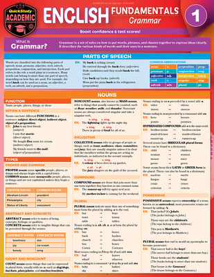 English Fundamentals 1 - Grammar: A Quickstudy Language Arts Laminated Reference Guide By Rachel Berg Scherer Cover Image