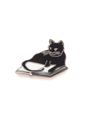 Bookstore Cat Enamel Pin By Out of Print Cover Image