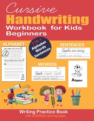 Cursive Handwriting Workbook For Kids : Writing Practice Book 3-in