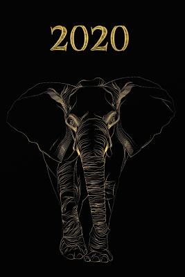 2020: Agenda semainier 2020 - Calendrier des semaines 2020 - Turquoise pointillé - Or noir, éléphant Cover Image