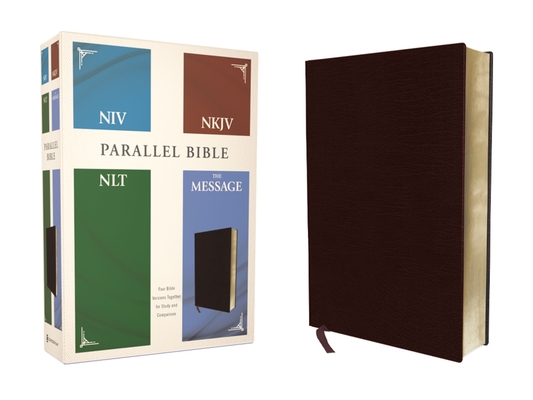 Niv, Nkjv, Nlt, the Message, (Contemporary Comparative) Parallel Bible, Bonded Leather, Burgundy By Zondervan Cover Image