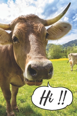 Hi!!: Funny Cow Notebook Perfect Present For Cow Lovers Cover Image