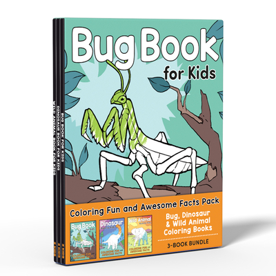 Coloring Book Box Set: 3 Books for Coloring Fun and Awesome Facts about Dinosaurs,Bugs,and Wild Animals (Perfect Gift for Kids Ages 3-7) (A Did You Know? Coloring Book) Cover Image