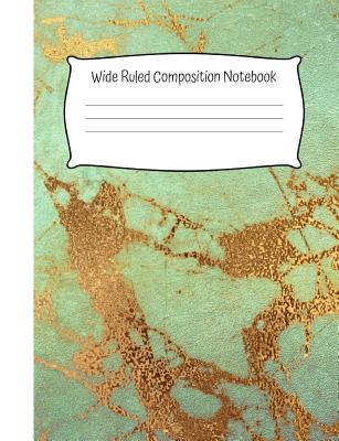 Wide Ruled Composition Notebook: Wide Ruled Composition Book for School - Gold Vein Marble Design Cover Image