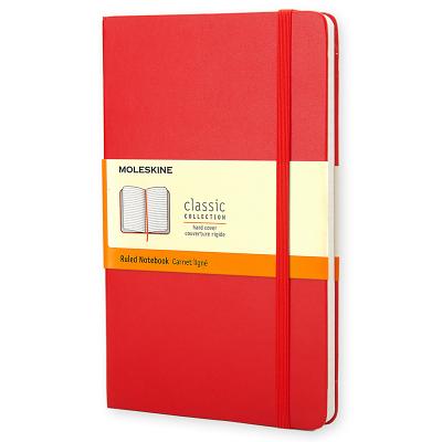 Moleskine Classic Notebook, Large, Ruled, Red, Hard Cover (5 x 8.25) (Classic Notebooks) By Moleskine Cover Image