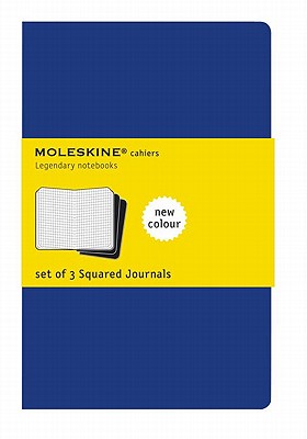 Moleskine Cahier Journal (Set of 3), Large, Squared, Indigo Blue, Soft Cover (5 x 8.25) (Cahier Journals) Cover Image
