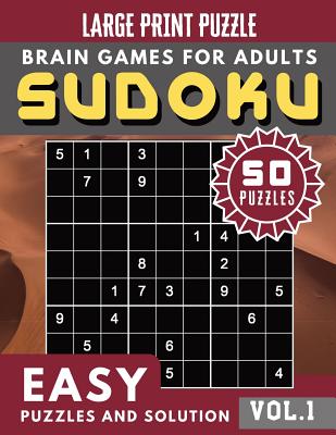 sudoku easy 50 easy sudoku puzzles and solutions for beginners junior senior large print sudoku brain games puzzles book large large print paperback wellesley books