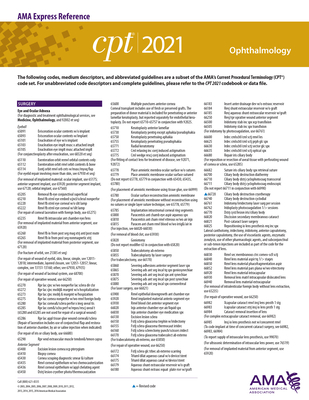 CPT 2021 Express Reference Coding Card: Ophthalmology By American Medical Association Cover Image