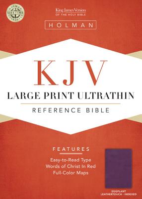 KJV Large Print Ultrathin Reference Bible, Eggplant LeatherTouch Indexed Cover Image
