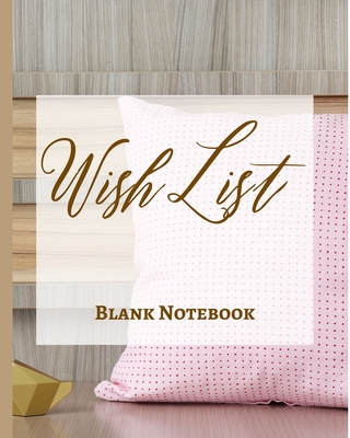 Wish List - Blank Notebook - Write It Down - Pastel Rose Gold Pink Wooden Abstract Design - Polka Dot Brown White Fun Cover Image