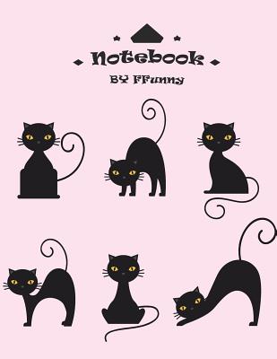 Notebook: Black cats on pink cover and Dot Graph Line Sketch pages, Extra large (8.5 x 11) inches, 110 pages, White paper, Sketc By F. Funny Cover Image