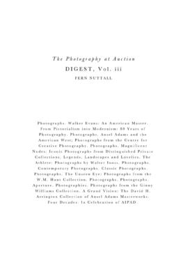 Photography at Auction Digest: Volume III Cover Image