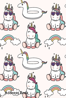Address Book: For Contacts, Addresses, Phone, Email, Note, Emergency Contacts, Alphabetical Index With Seamless Cute Unicorn Pattern By Shamrock Logbook Cover Image